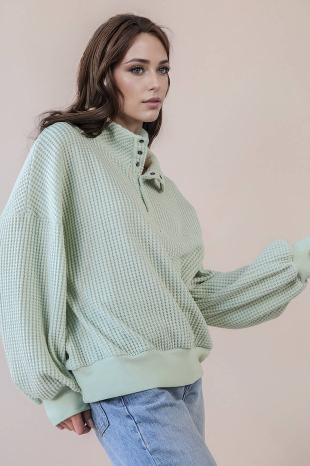 Brielle Waffle Knit Pullover