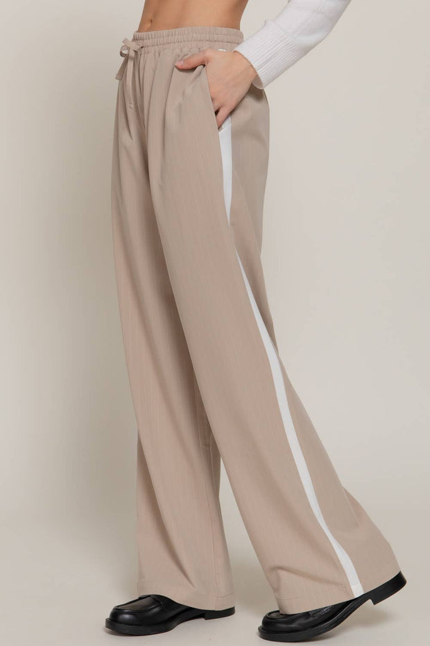 Striped Edge Drawstring Pants