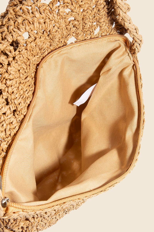 Straw Braided Envelope Hand Bag