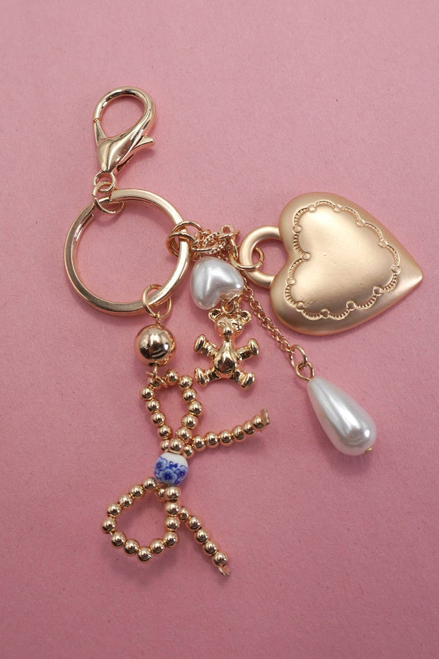 Heart And Bow Keychain