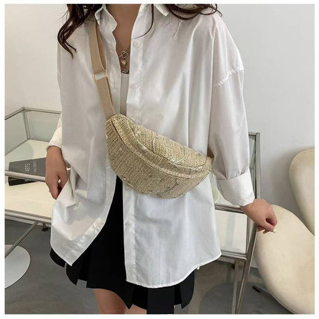 Crossbody Straw Bag