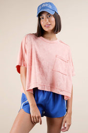 NT11429-Mineral Washed Oversized Crop Comfy Knit Top: TAUPE / S-M-L/2-2-2