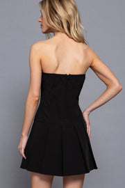 Pretty Pleats Ribbon Tube Dress