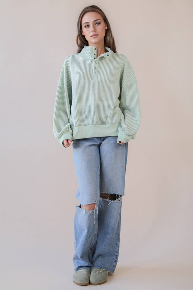 Brielle Waffle Knit Pullover