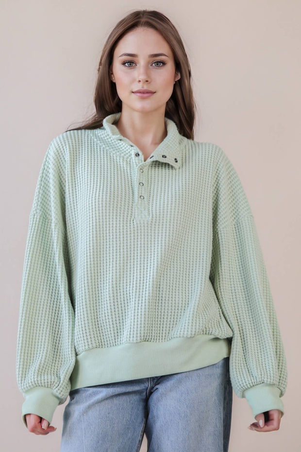 Brielle Waffle Knit Pullover