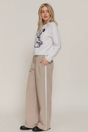 Striped Edge Drawstring Pants