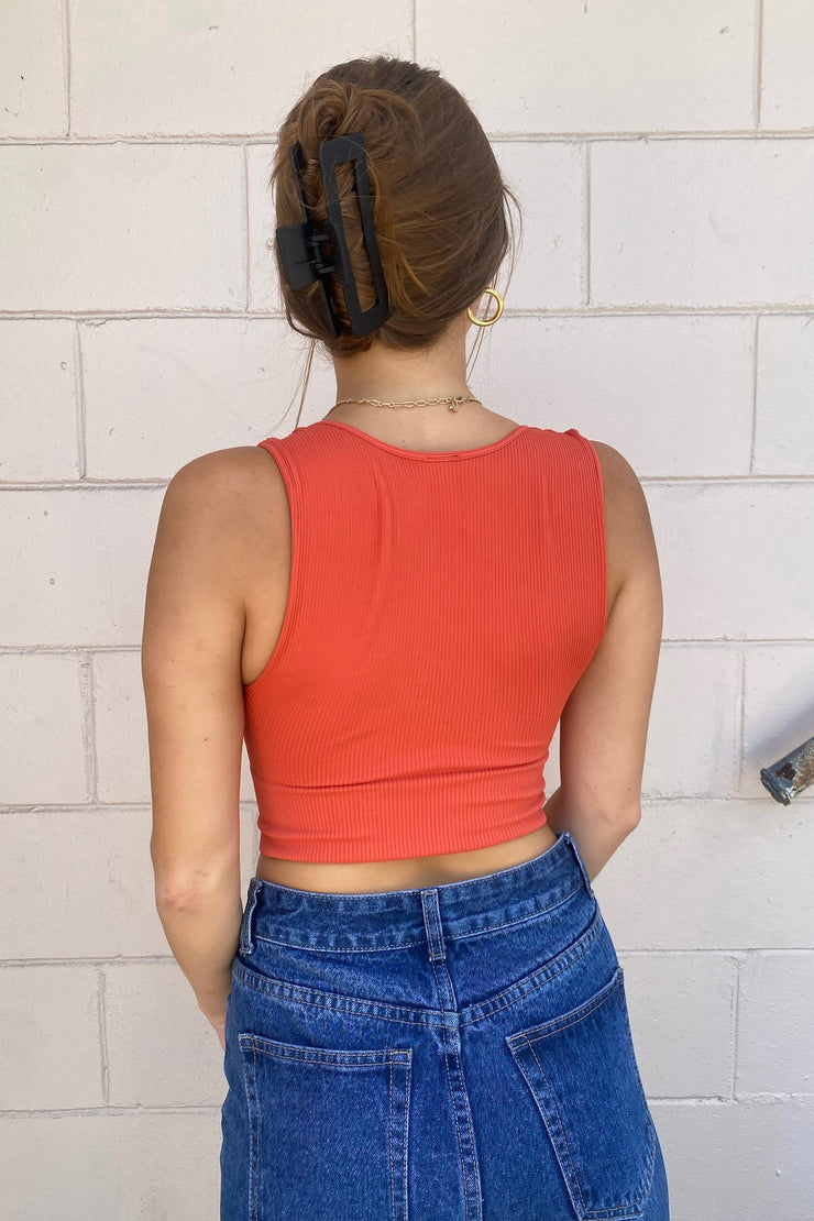 Carissa Ribbed Crop Top Sienna
