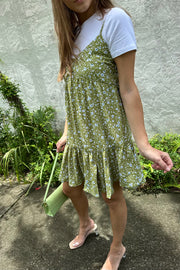 Isla Floral Mini Dress Sage
