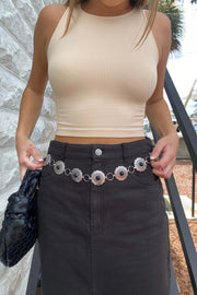 Flower Concho Chain Belt