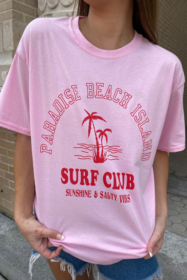 Paradise Beach Graphic Tee Pink