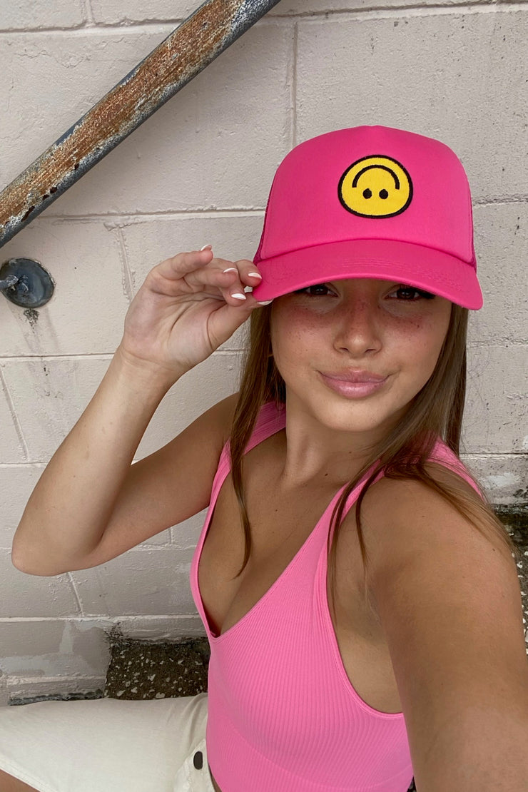 Upside Down Smiley Trucker Hat