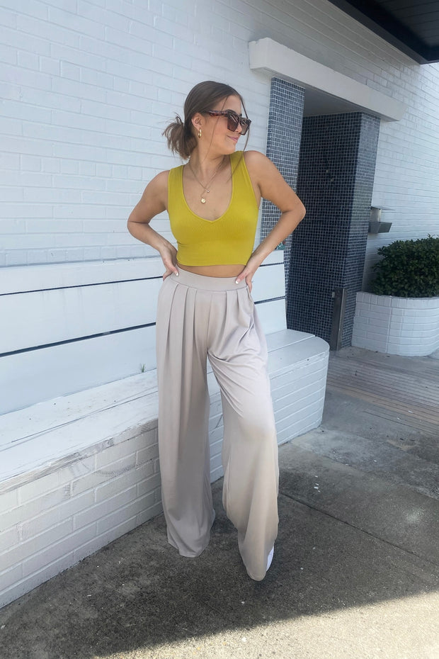 Carissa Ribbed Crop Top Citron