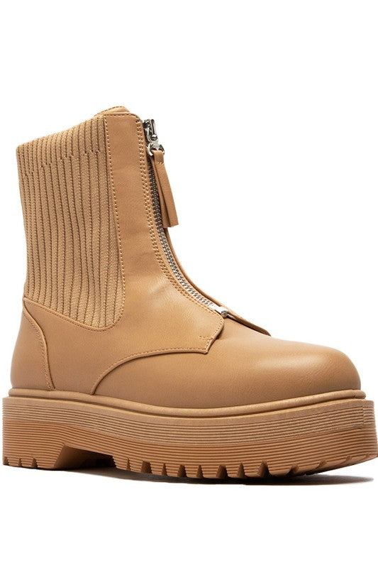 Nellie Zipped Boots Tan