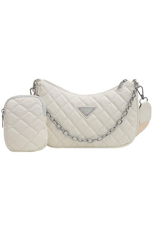 Quilted Crossbody Bag + Coin Purse