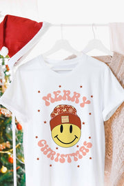 Christmas Smiley Graphic Tee White