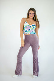 Elyssa Suede Bell Bottoms Lilac