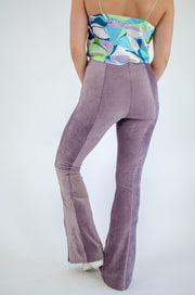Elyssa Suede Bell Bottoms Lilac