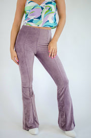 Elyssa Suede Bell Bottoms Lilac