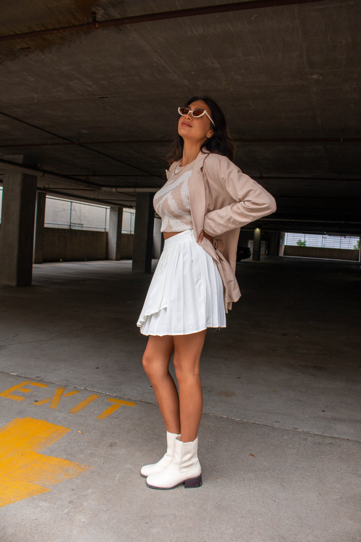 Mia Pleated Tennis Skirt White