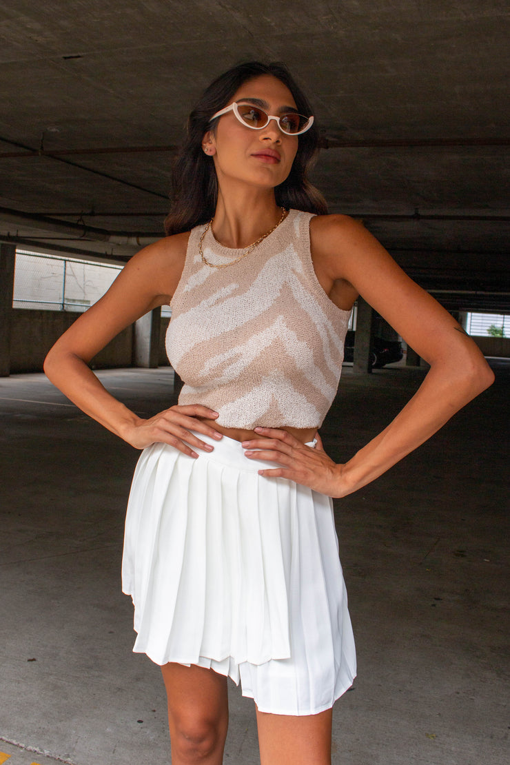 Mia Pleated Tennis Skirt White