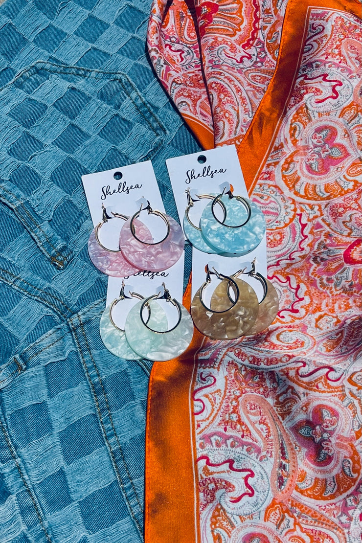 Marbled Acetate Hoop Earrings