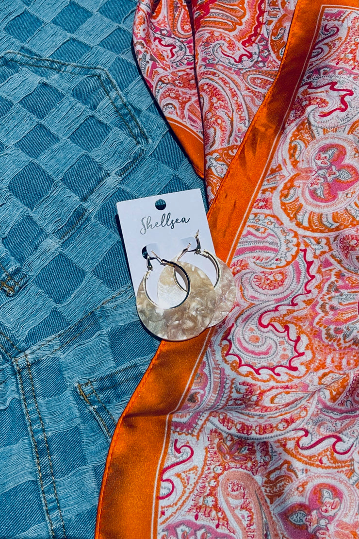Marbled Acetate Hoop Earrings