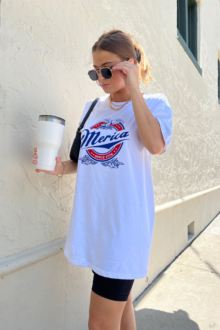 'Merica Eagle Graphic Tee White