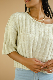 Wendy Crop Sweater Top Oatmeal