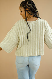 Wendy Crop Sweater Top Oatmeal