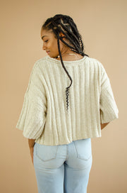 Wendy Crop Sweater Top Oatmeal