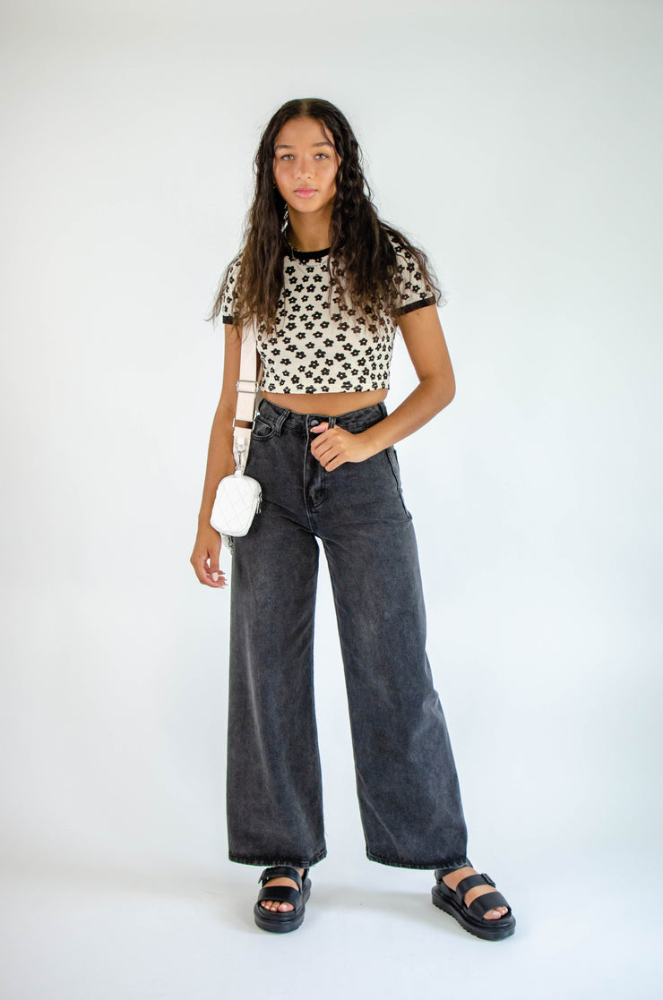 Kelley Wide Leg Jeans Black