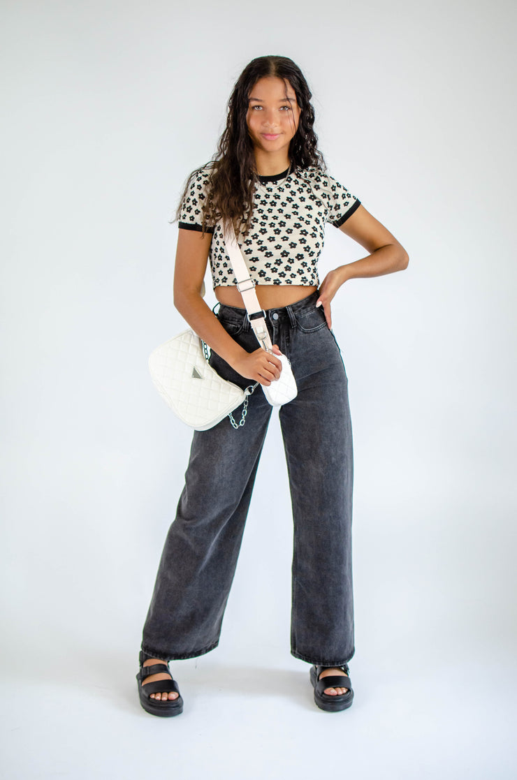 Kelley Wide Leg Jeans Black