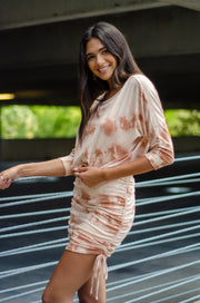 Alana Tie Dye Dress Rust