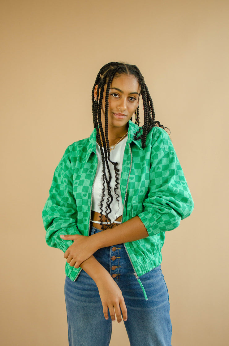 Chey Checkered Jacket Green