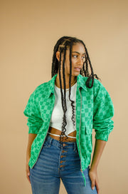 Chey Checkered Jacket Green