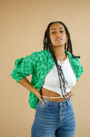 Chey Checkered Jacket Green