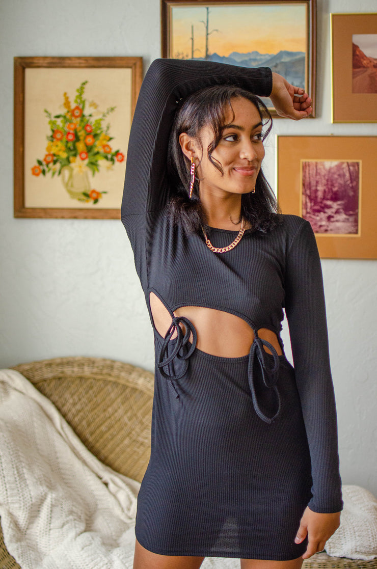 Malia Cutout Mini Dress Black