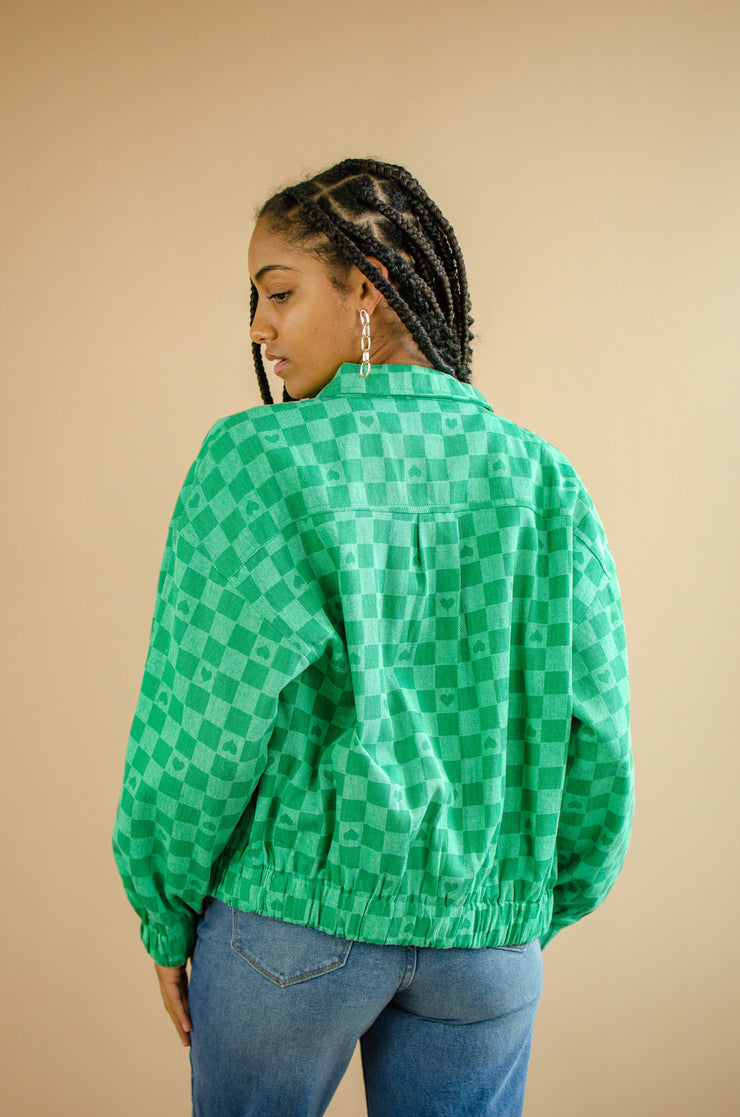 Chey Checkered Jacket Green
