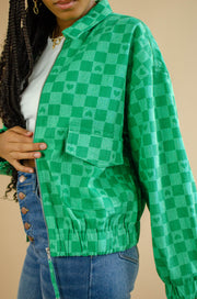 Chey Checkered Jacket Green
