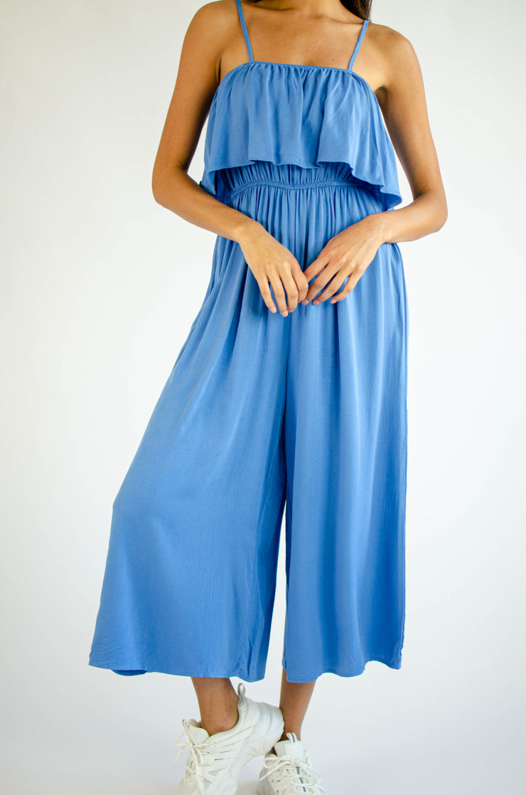 Tasha Cami Crop Jumpsuit Blue