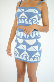 Teriana Knit Mini Skirt Blue