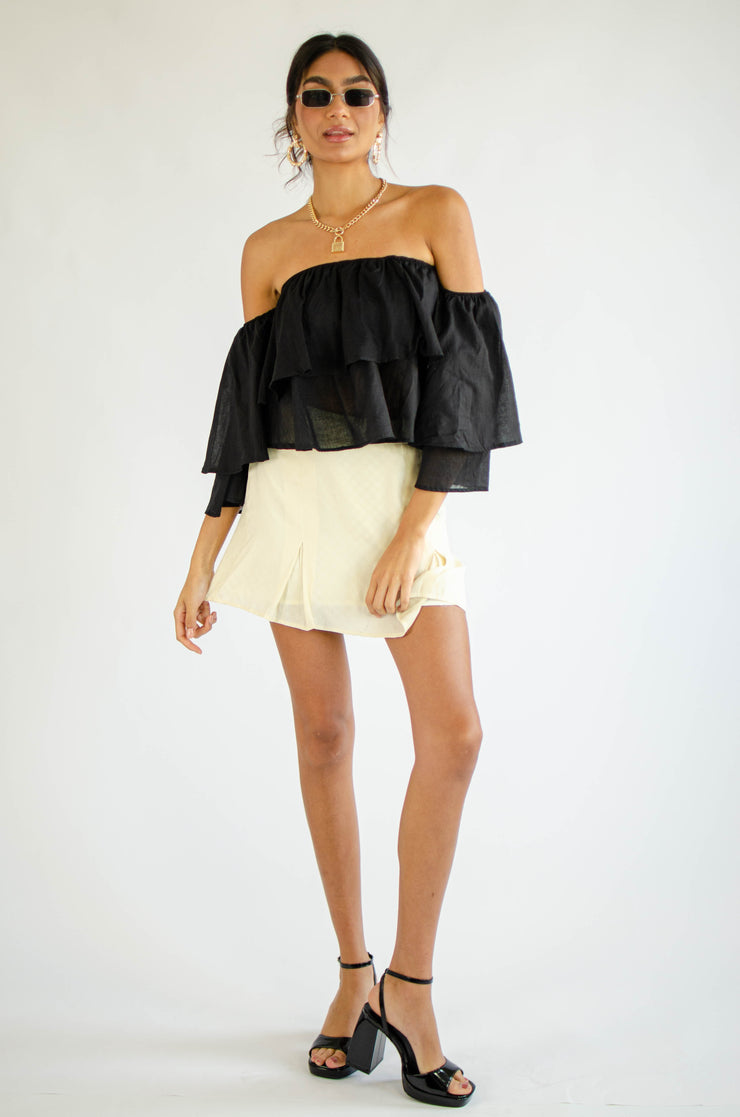 Aviana Off Shoulder Top Black