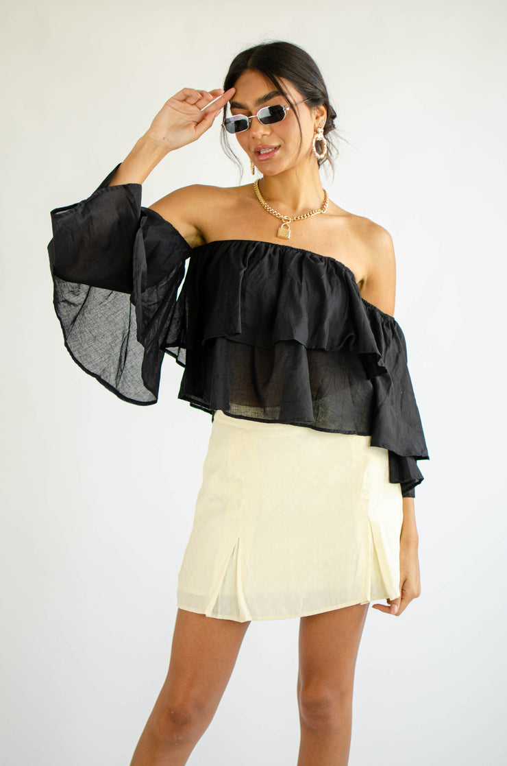 Aviana Off Shoulder Top Black