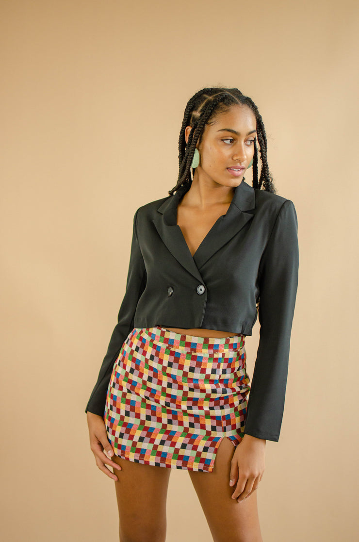 Madison Crop Blazer Black