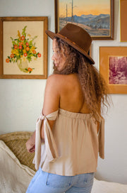 Milana Off The Shoulder Top Taupe