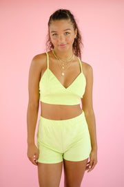 Hillary Terry Cloth Shorts Lime