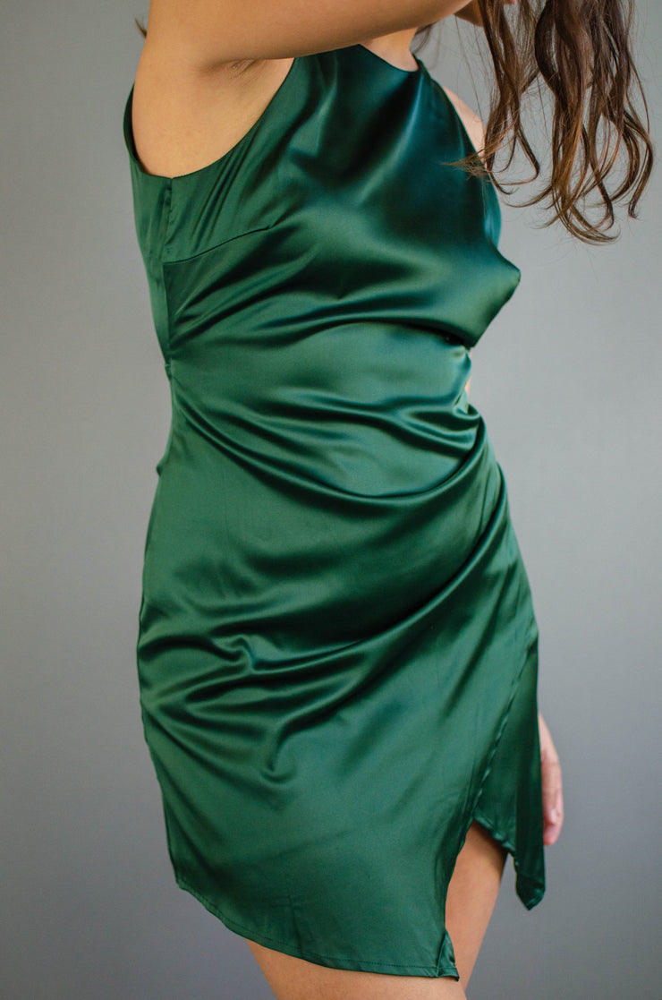Abbie Asymmetric Hem Dress Green