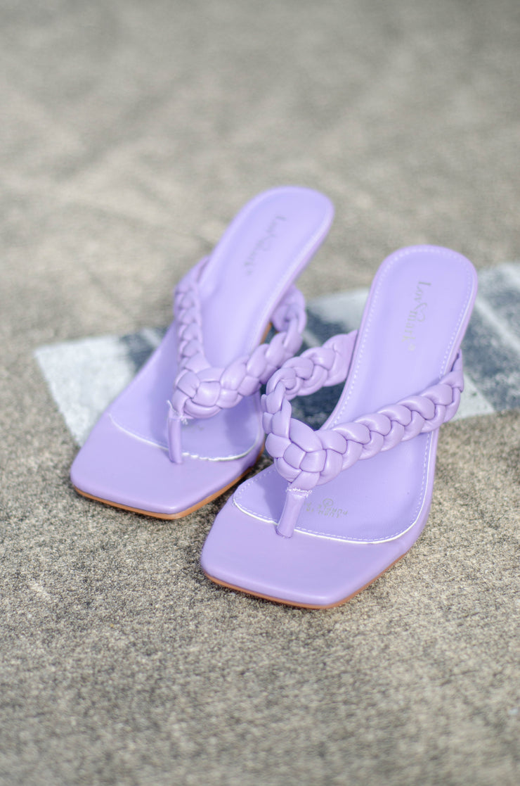 Heidi Braided Heeled Sandals Purple