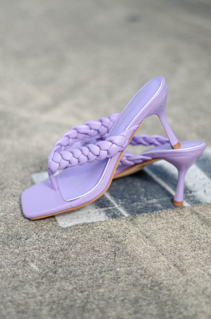 Heidi Braided Heeled Sandals Purple
