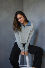 Remi Collared Pullover Grey